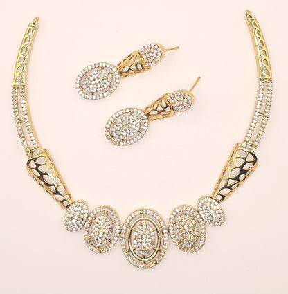 Elegant American Diamond Necklace and Earrings Set
