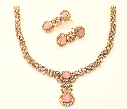 "Emerald Elegance: The Sparkling American Diamond Necklace"